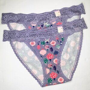 SO Lace String Bikini Panty SO75-001 Daybreak Ornaments Juniors XL NWT Set of 2